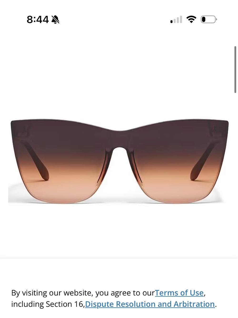 QUAY Come Thrus Brown Gradient Shield Sunglasses, new with case